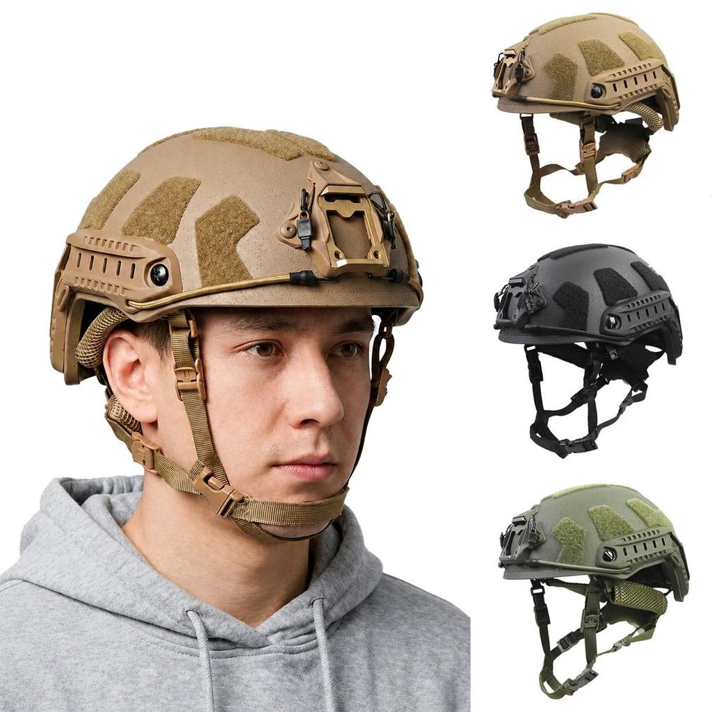 FAST Style Fiberglass Helmet Shell Airsoft Paintball Training Outdoor Sports Helmet with Side Rails 