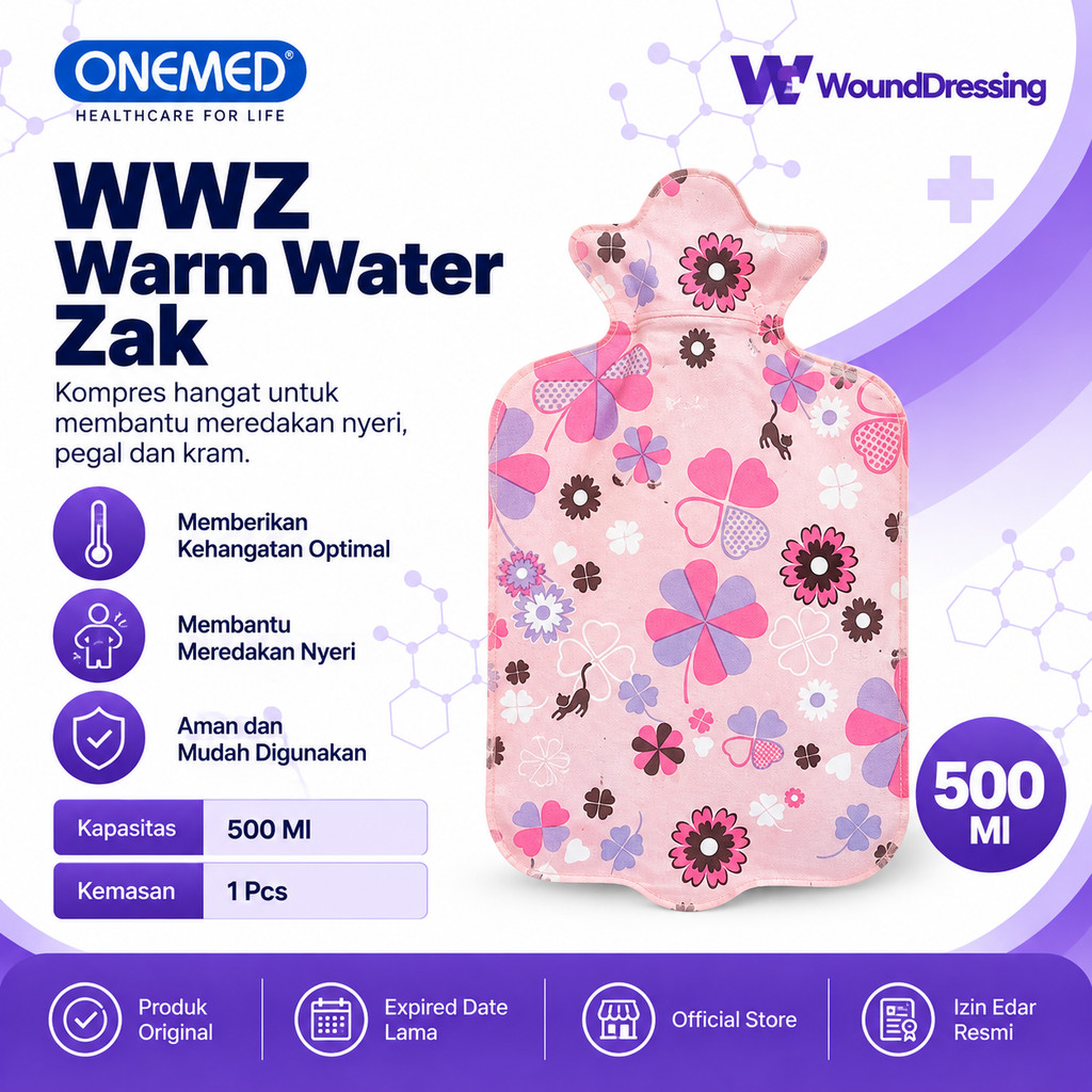 Onemed WWZ Mini Kantong Kompres Panas 500 Ml Buli Buli Air Hangat Travel
