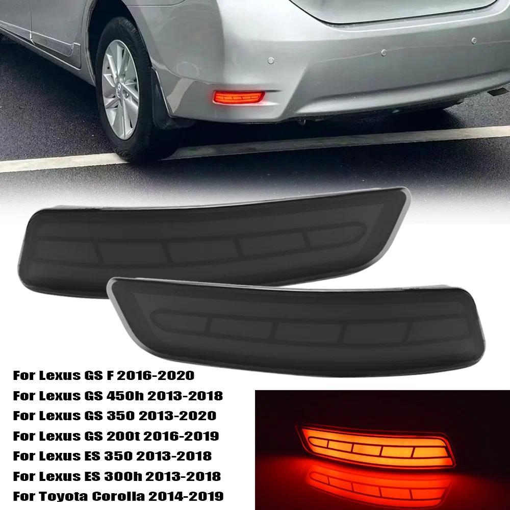 2x RED LED Rear Bumper Reflector Light Brake Stop fog Lamp For Lexus GS200t GS250 GS300 GS460 GS-F E