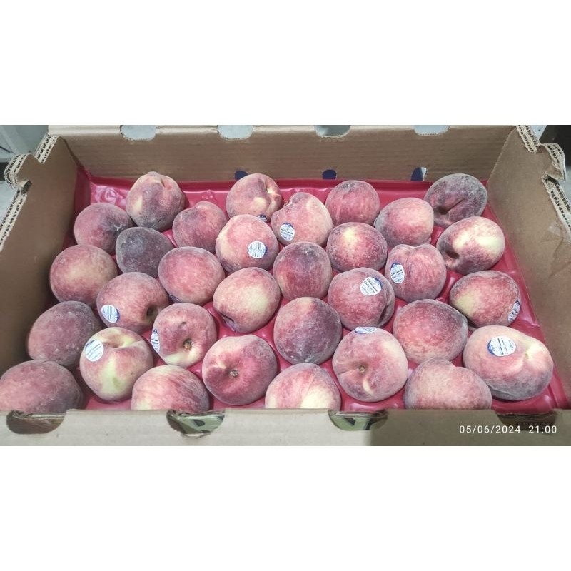 Peach White Australia 1box import buah segar