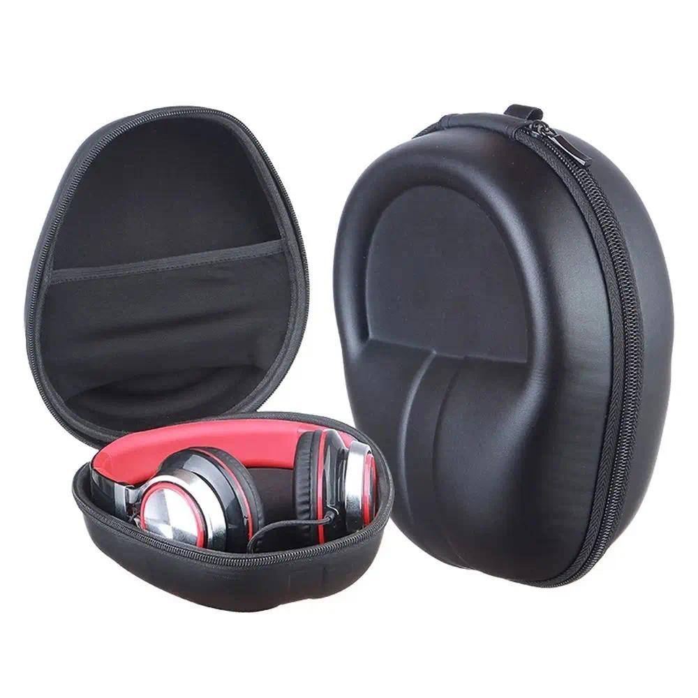 Black Headset Box Earphone Case Earphone Hard Case Hard Shell Case Hard Box Storage Bag Headphone Ca
