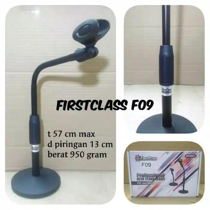 stand mic meja kaki bulat besi.