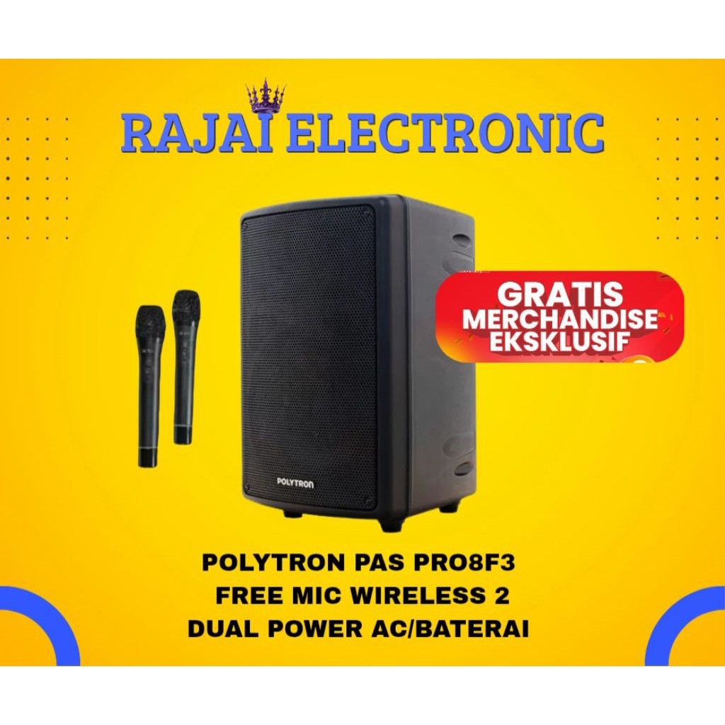 SPEAKER POLYTRON PAS PRO8F3 / SPEAKER PORTABEL POLYTRON FREE MIC WIRELESS / SPEAKER 8INCH POLYTRON