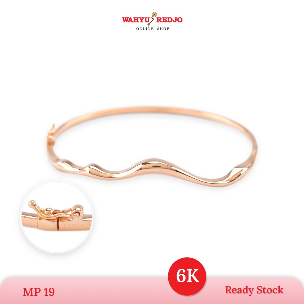 WAHYU REDJO - GELANG EMAS 6K CRM MODEL OVAL LENGKOK TIMELESS & SIMPLE (PMR)