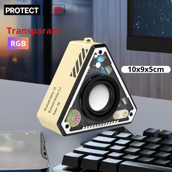 Speaker LED Bluetooth 5.3 Transparant Surround Sound System Mini RGB