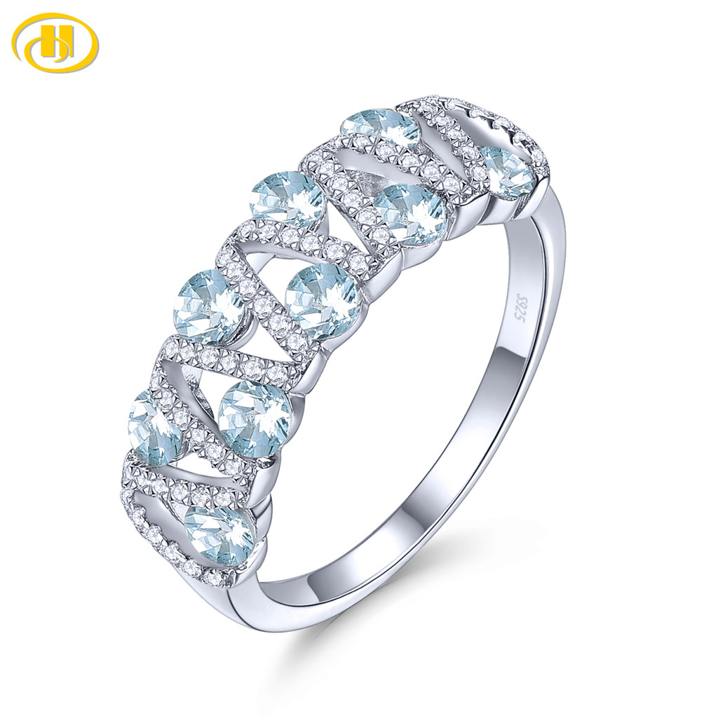 Natural Aquamarine Silver Ring