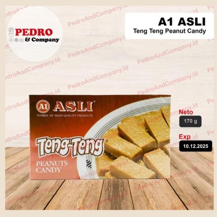 PROMO  A1 asli teng teng peanut candy 170 gram - permen kacang (merah)