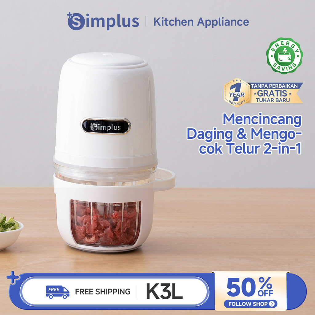 Simplus Chopper Blender Portable Penggiling Alat Makanan Bayi MPASI Mengocok Telur 2-in-1