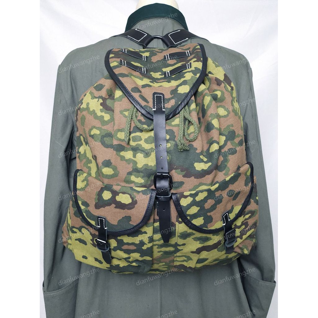 WW2 GERMAN ARMY MOUNTAIN TROOPS OAKLEAF CAMO CANVAS RUCKSACK BACKPACK
