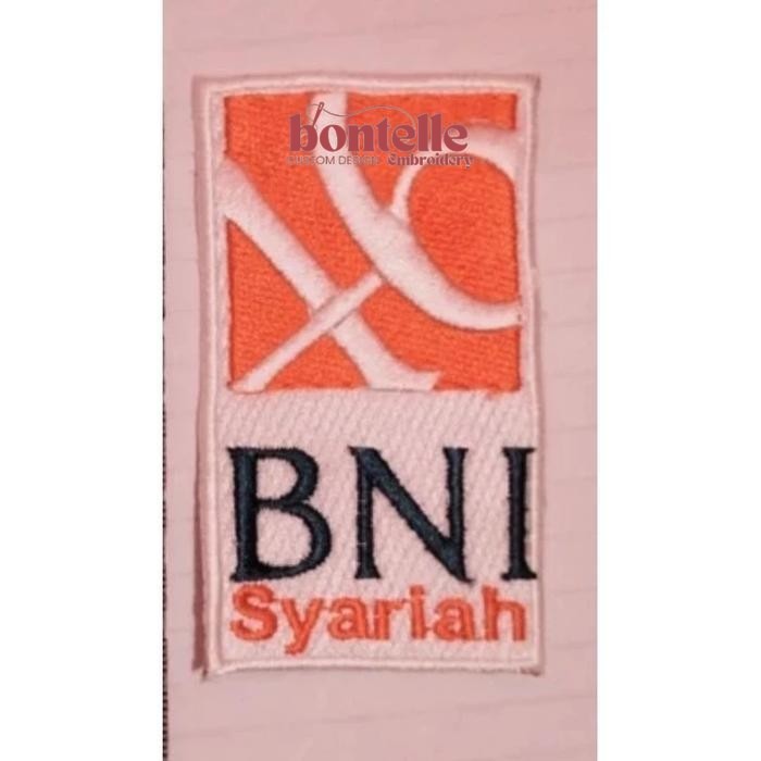 Patch Bordir Logo Bank BCA, Mandiri, BNI Syariah, Bank DKI - Emblem Seragam Kerja