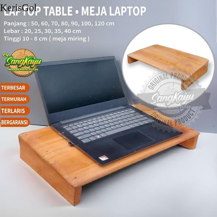 Meja laptop kayu portable minimalis laptop stand kayu notebook holder - 40 cm, 20 cm GL15