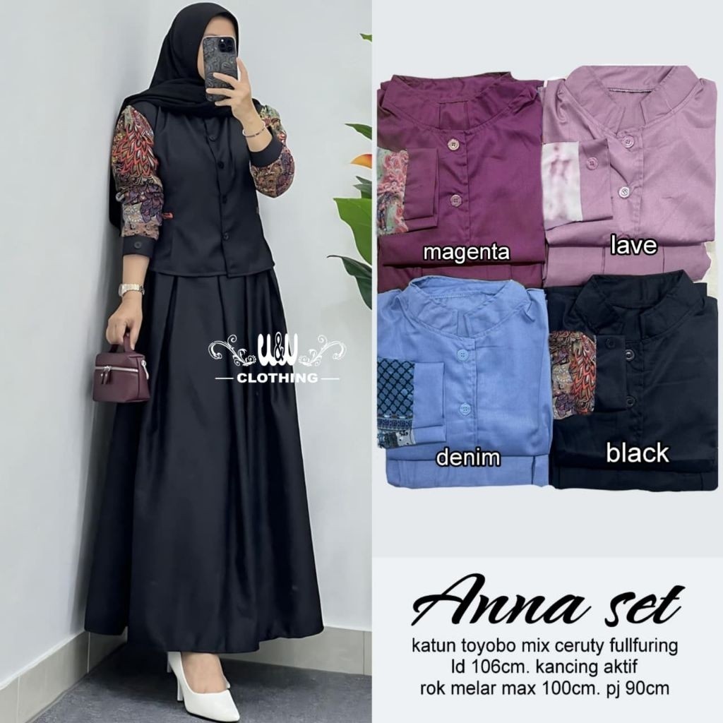Baju Setelan Wanita Premium Anna Set   W&W  alya store