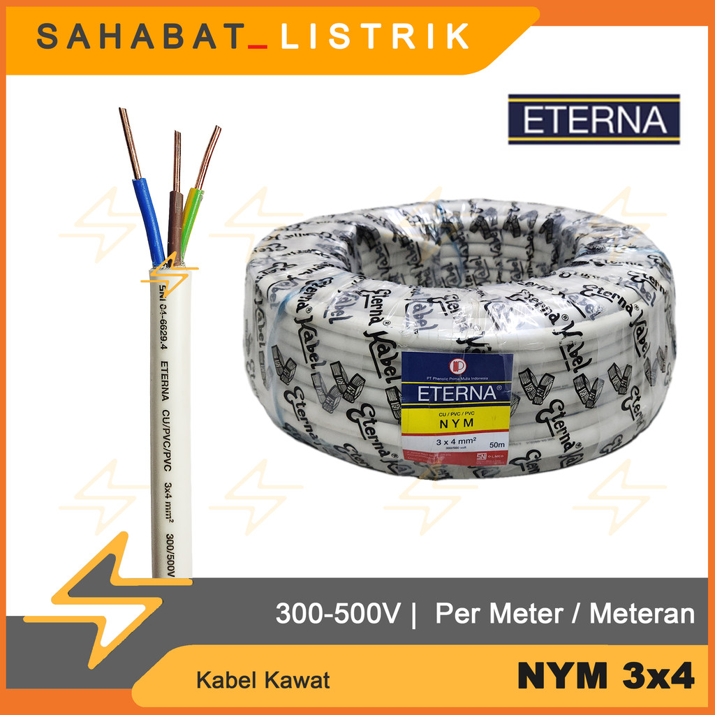 Kabel ETERNA nym 3x4 harga permeter