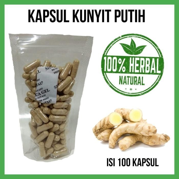 Kapsul KUNYIT PUTIH ASLI isi 100 ALAMI , ORGANIC