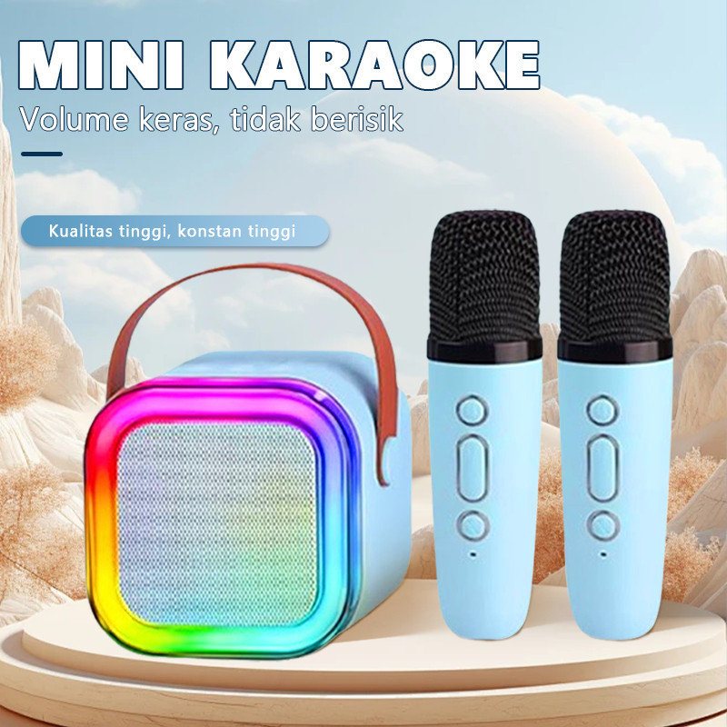 Speaker Mic Bluetooth Karaoke Portable Mini Loudspeaker Lespeker Bluetooth 1 Mic Set MP3 Player