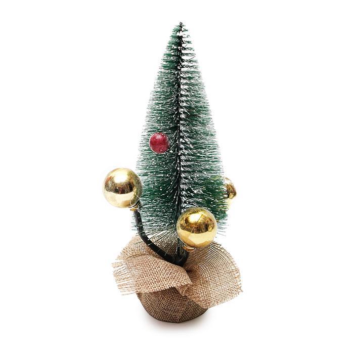 Pajangan Pohon Natal Jarum Snow Frost Kain Vintage 20cm Kado Natal Dekorasi Pohon Natal Mini Miniatu