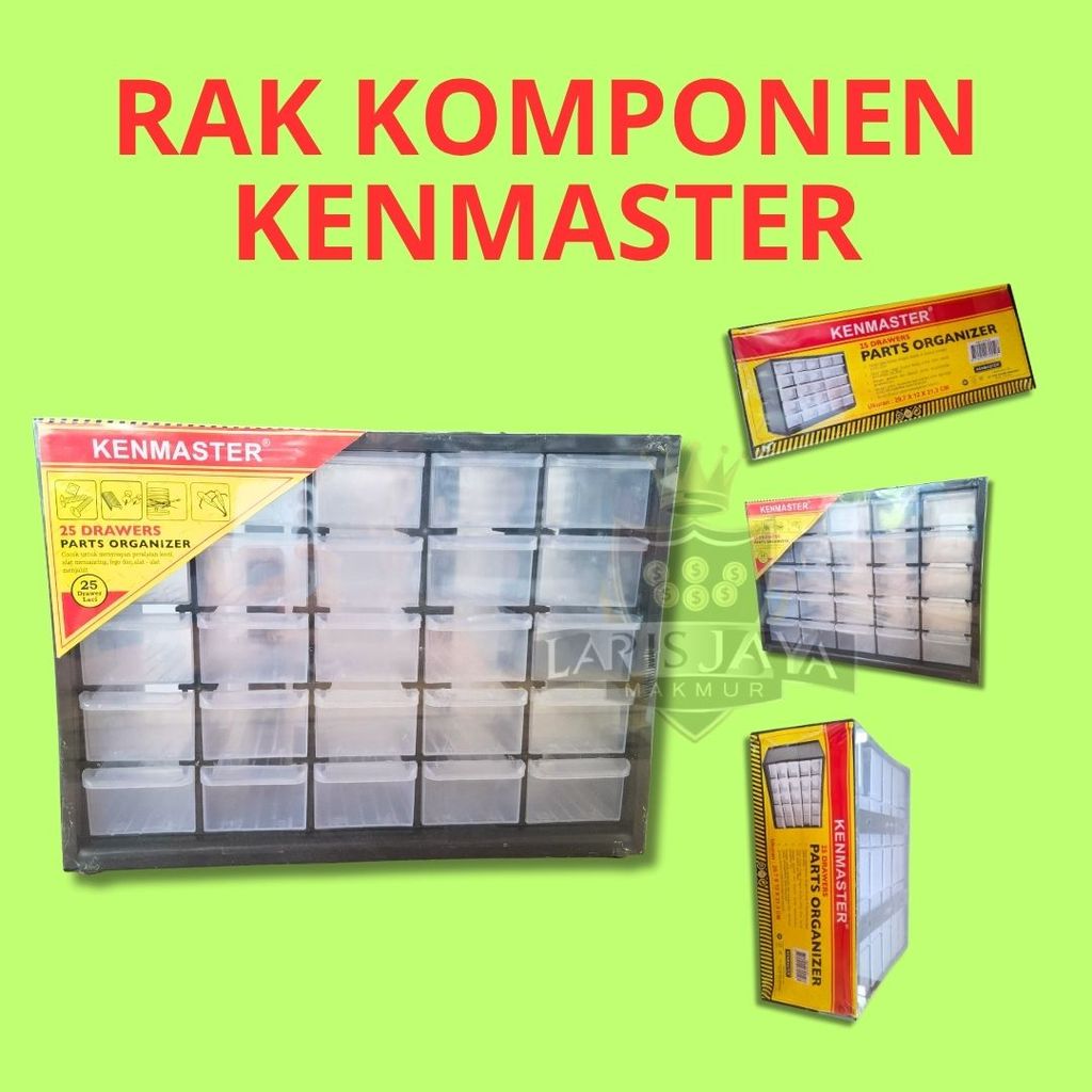 Rak Komponen Elektronik Kenmaster | 25 Slot Penyimpanan Tertata