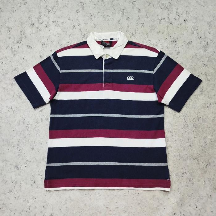 kaos polo shirt strip CANTERBURY 4 colour block kaos kerah pria salur murah bagus