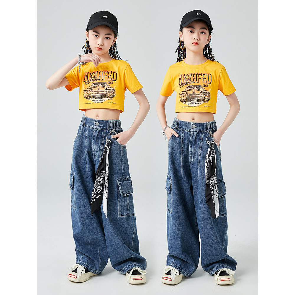 Street Dance Hip-Hop JAZZ Performance Dance Costume hiphop Girls Jazz Dance Practice Clothes Summer 