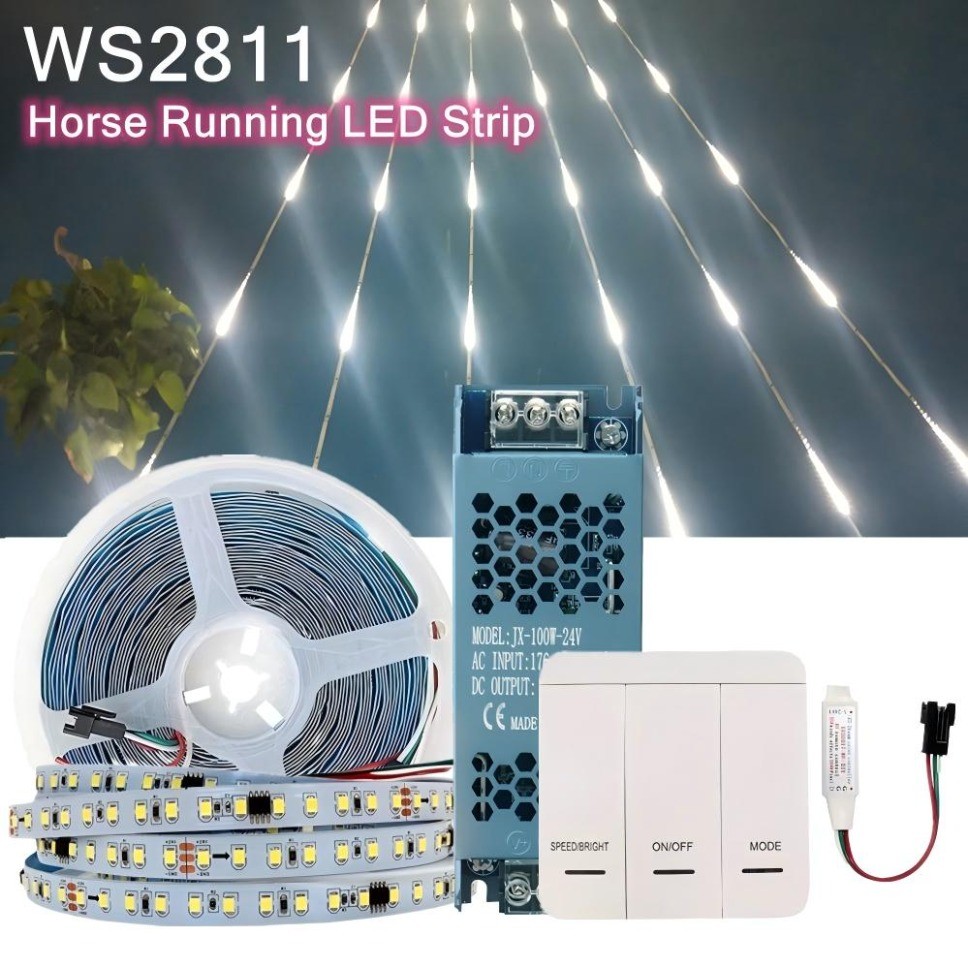 WS2811 2835SMD 24V DC Running Water LED Strip 10M 20M Flowing Light Wireless Controller Flexible Lam