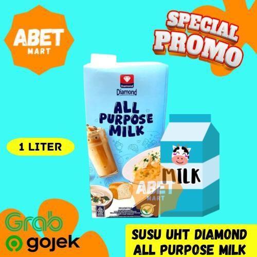 DIAMOND ALL PURPOSE SUSU UHT 1L - 1 L Liter Milk Full Cream Putih Mix Creamy Coffee Plain Baking Kot