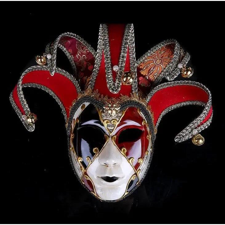 New Clown Mask Adult Masquerade Venice Retro Purple Masks Full Face Cosplay Scary Halloween Wit Mask