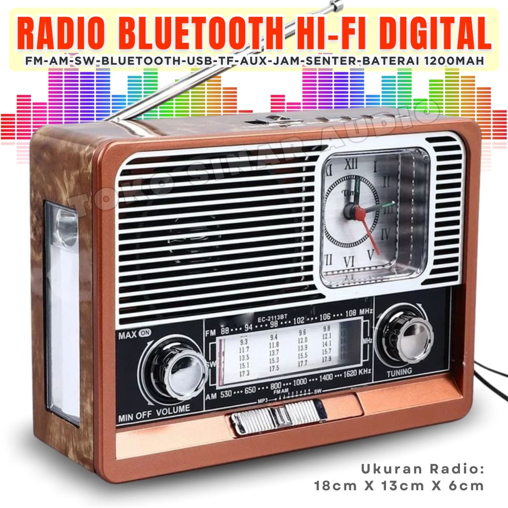 {CID} Speaker Radio Bluetooth Special Bass Hi-Fi Stereo Digital Radio FLECO F-105 [Radio FM/AM/SW/Bl