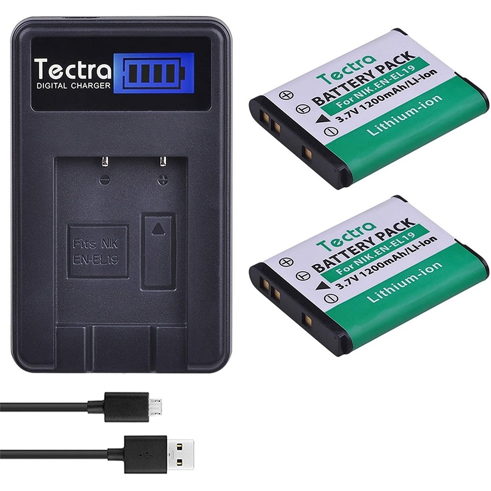 EN-EL19 / NP-BJ1 CN1 Battery + Smart Charger for Nikon Coolpix S32 S100 S2500 S3100 S3400 S4100 and 