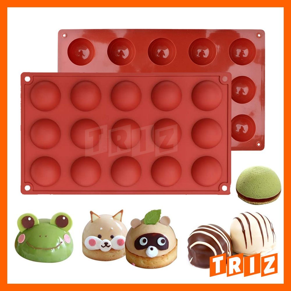 Cetakan Silikon Coklat Kue Kering Nastar Setengah Lingkaran Bulat , Silicone Mold Chocolate Choux Ca