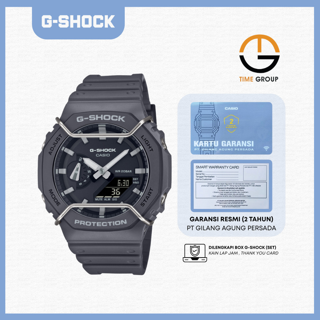 JAM TANGAN PRIA CASIO G-SHOCK GA2100PTS-8AD GA-2100PTS-8A DIGITAL BLACK RESIN STRAP ORIGINAL
