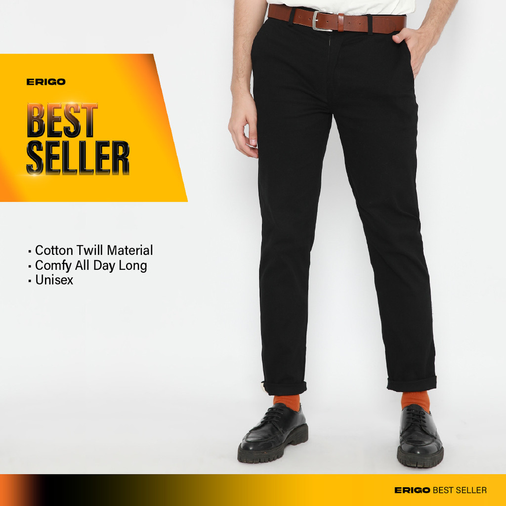 Erigo Chino Pants Sirius Black - Celana Panjang Chino Unisex
