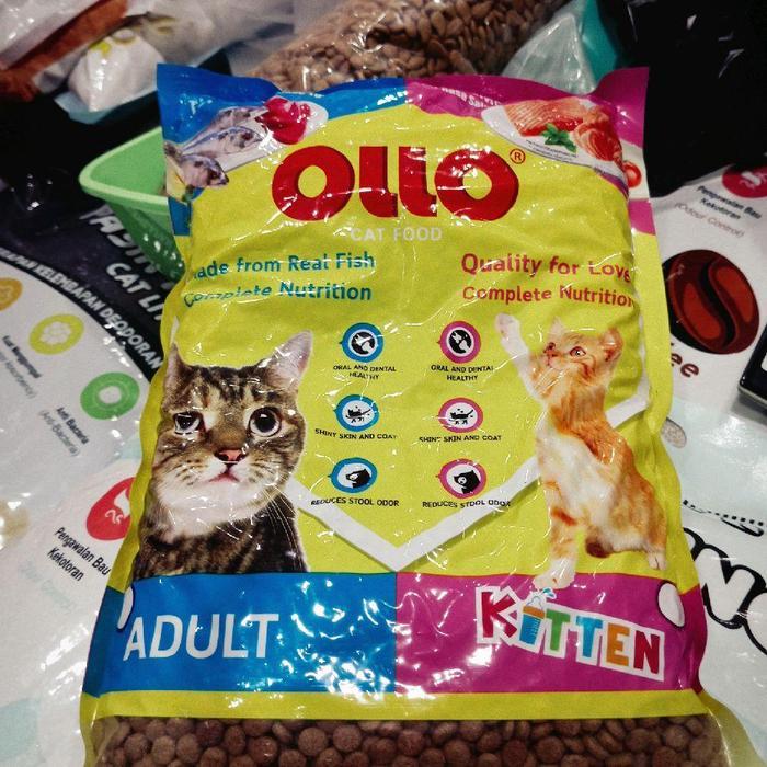 Ollo Makanan Kucing Ollo Cat Food Kemasan 1 kg Rasa Tuna & Salmon Untuk Kucing Dewasa dan Kitten Den