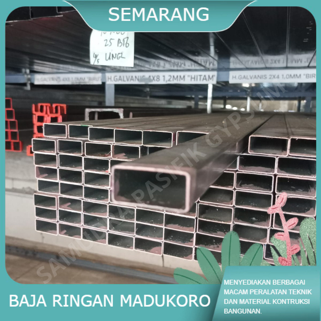 HOLLOW GALVANIS 2X4 TEBAL 1,4MM HOLLOW GALVANIS 6M 20X40 1,4MM