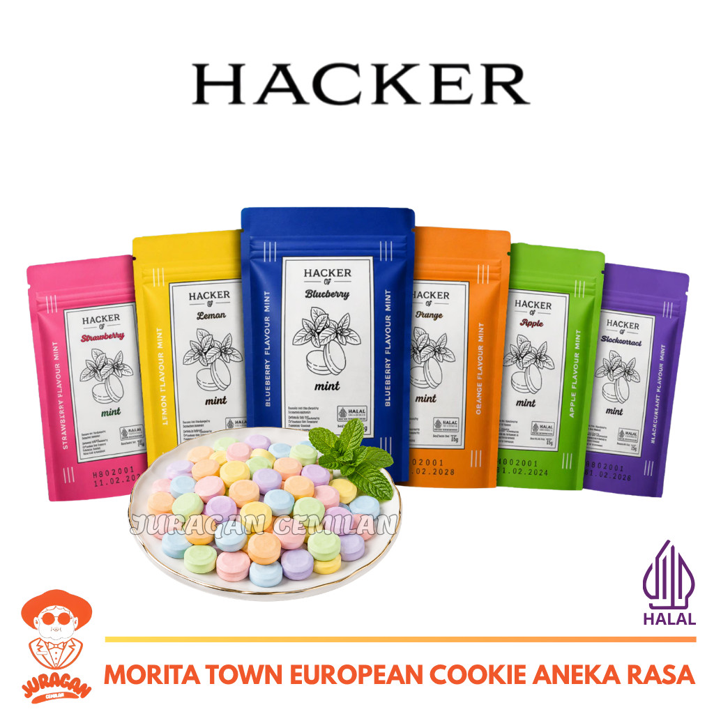 Hacker Permen Mint Sugar Free Rasa Aneka Buah Halal 21g