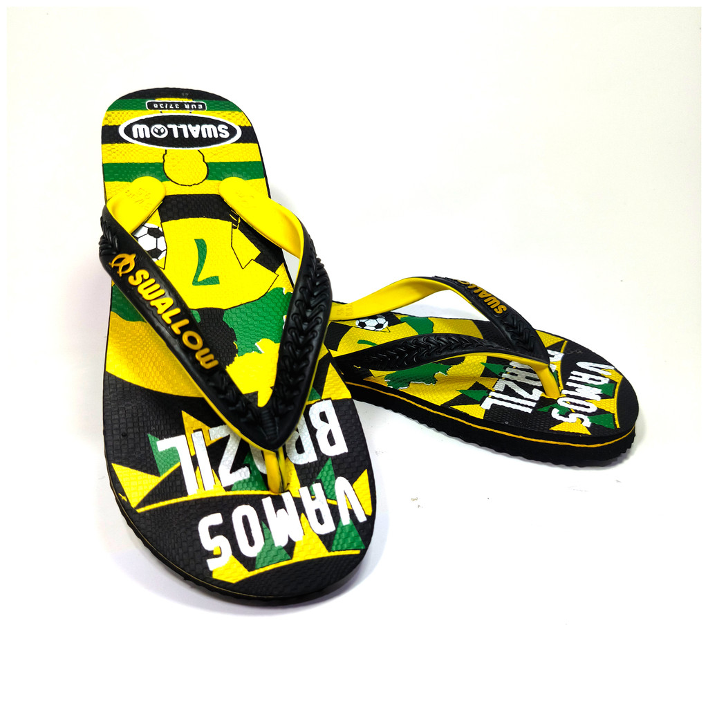 OFFICIAL Sandal Jepit Pria Swallow Futbol & Seni Original - Motif Sepak Bola Piala Dunia & Seni Rupa