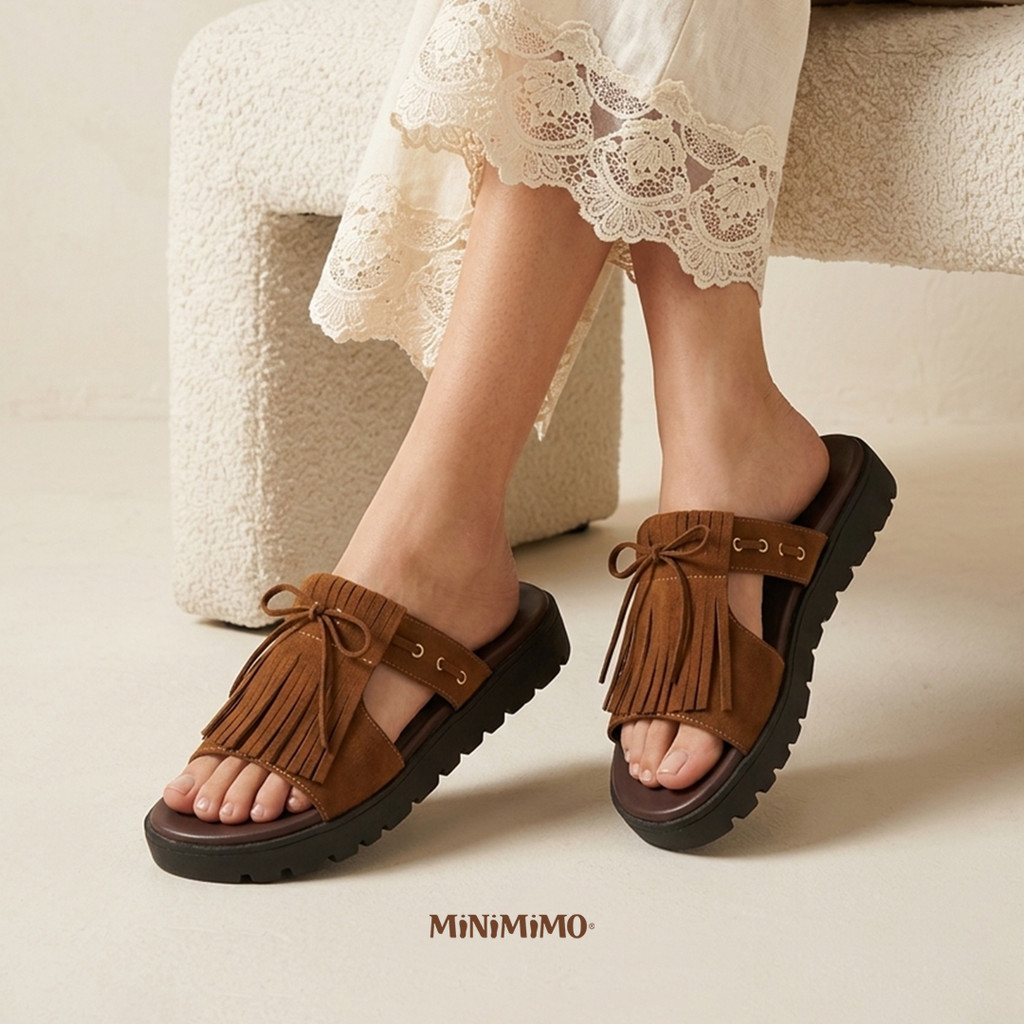 Uncle Jack - Sandal Wanita Casual Tali Pita Suede | Moana Series