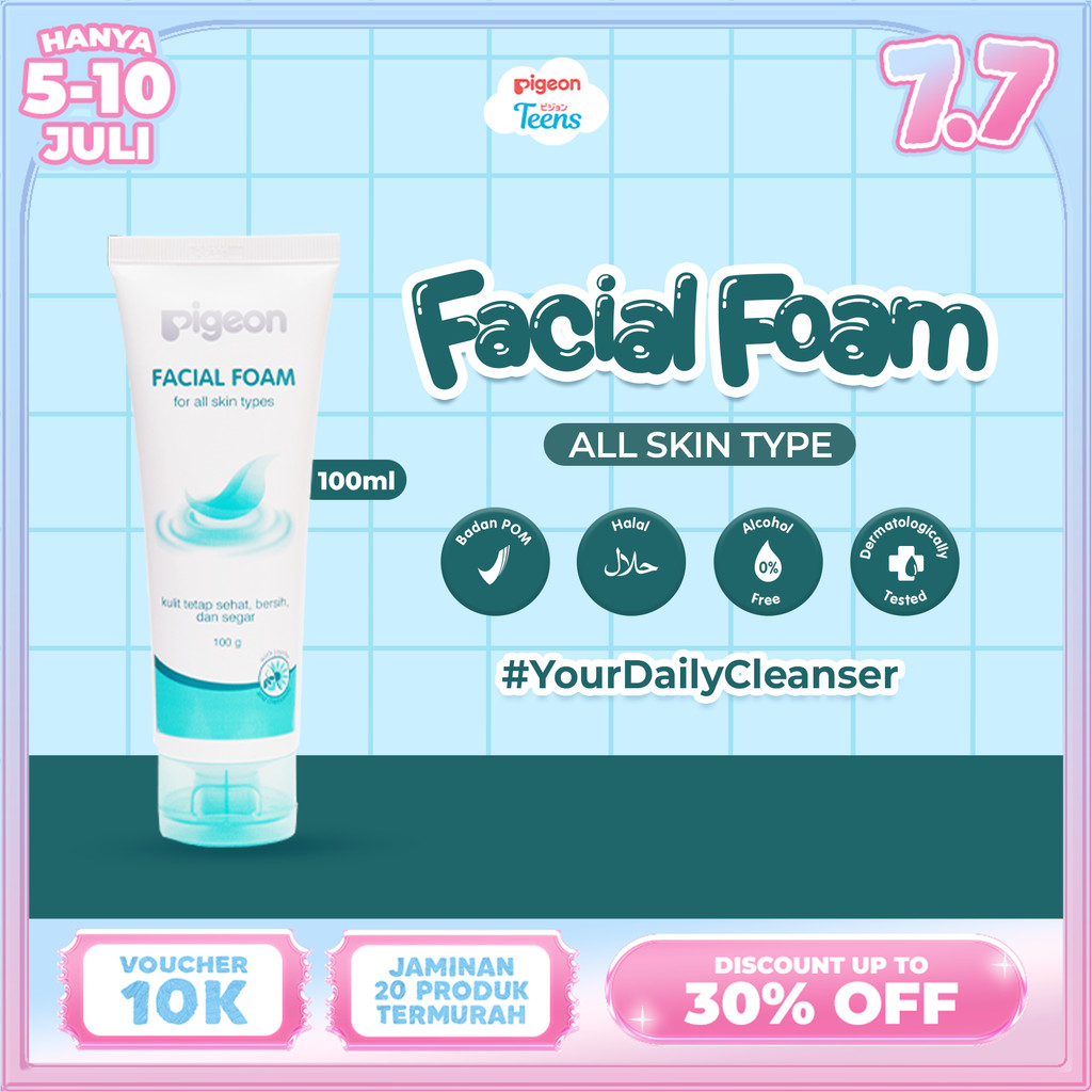PIGEON TEENS FACIAL FOAM ALL SKIN TYPES 100ML| Kulit Normal | Sabun Cuci Muka Remaja | Pembersih Muk