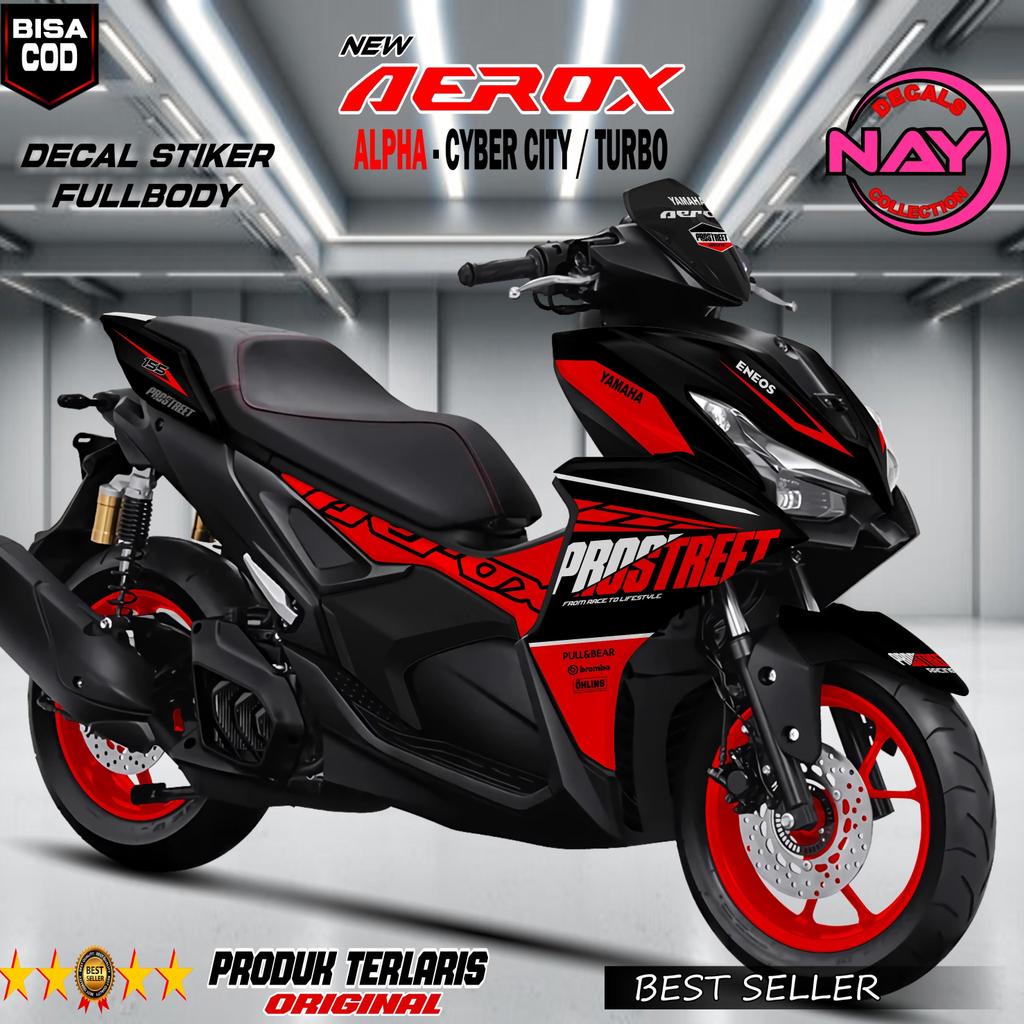 Decal Stiker Fullbody Aerox Alpha Model Prostreet keren Stiker Tahan Lama Bahan Tebal