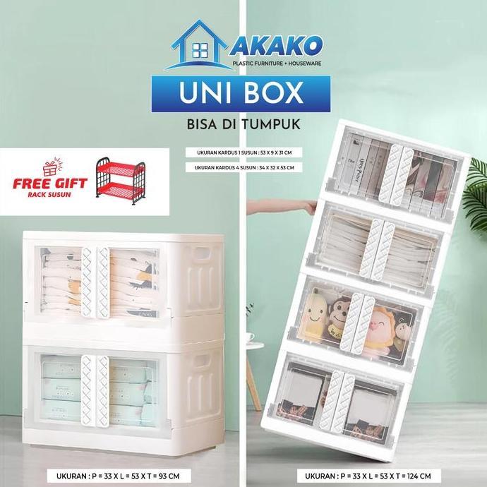AKAKO UNIBOX SERBAGUNA PORTABLE STORAGE STACKABLE BOX
