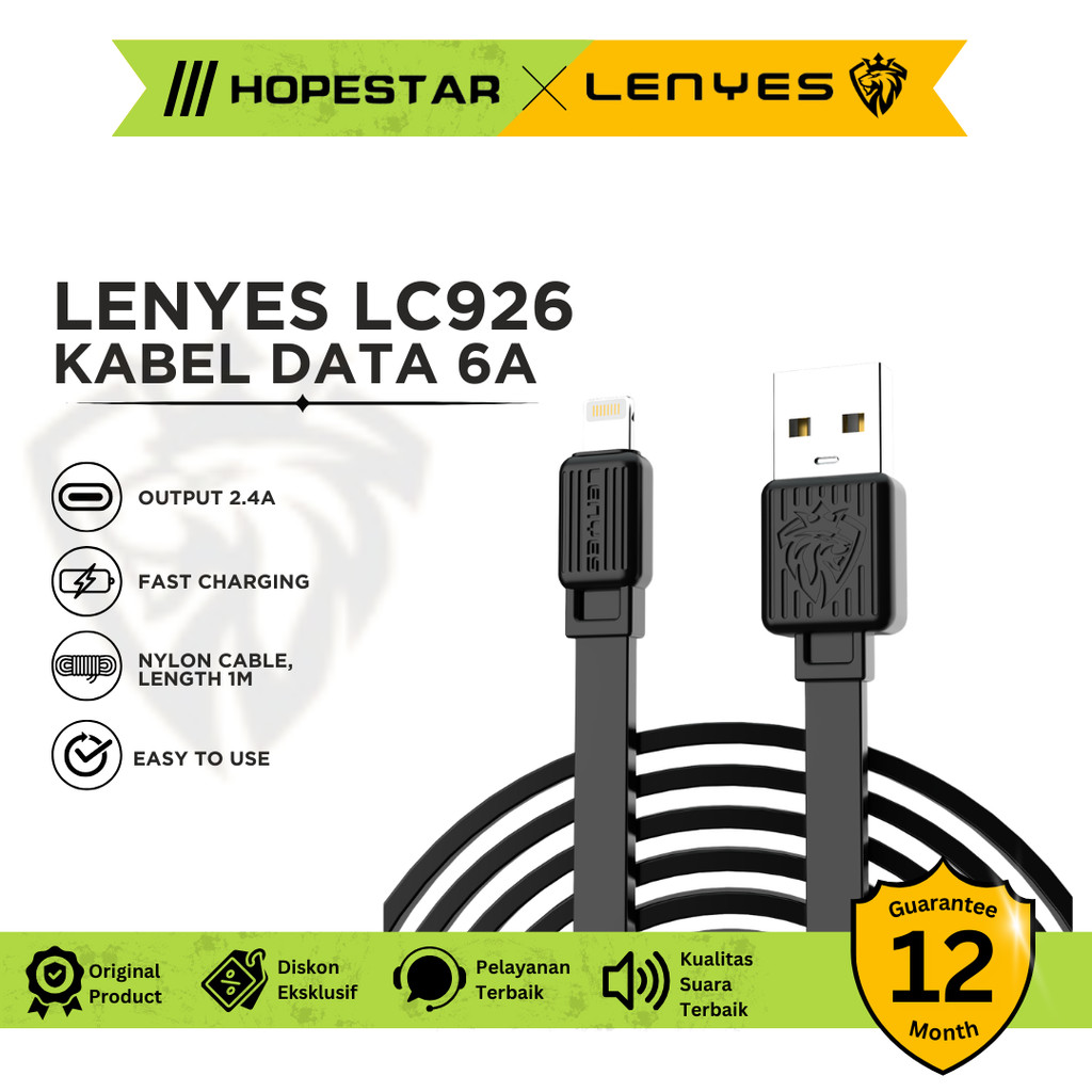 Kabel Data Fast Charging LENYES LC926 2.4A Universal Kualitas Premium