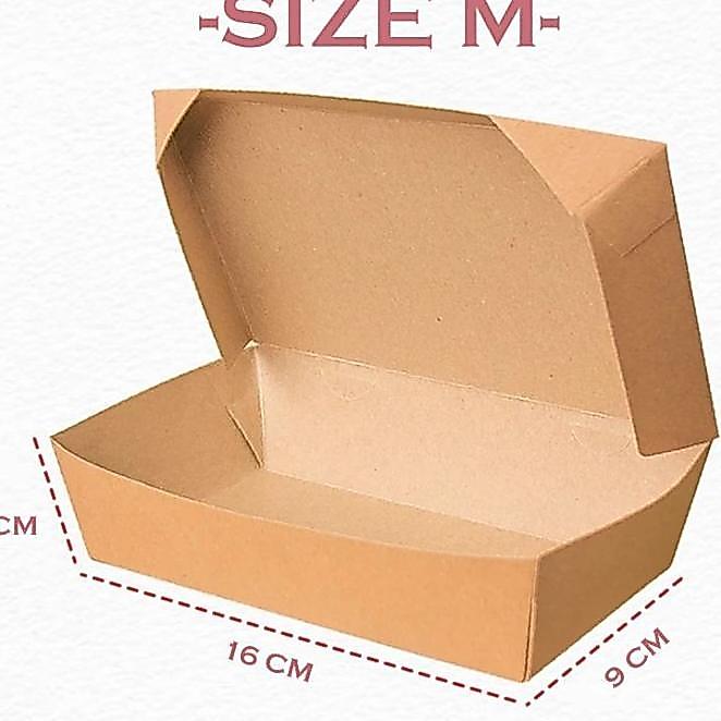 [Betapack Forming M] Paper Lunch Box M Kraft Cokelat Ukuran M Laminasi / Kotak Makan Kertas Food Gra