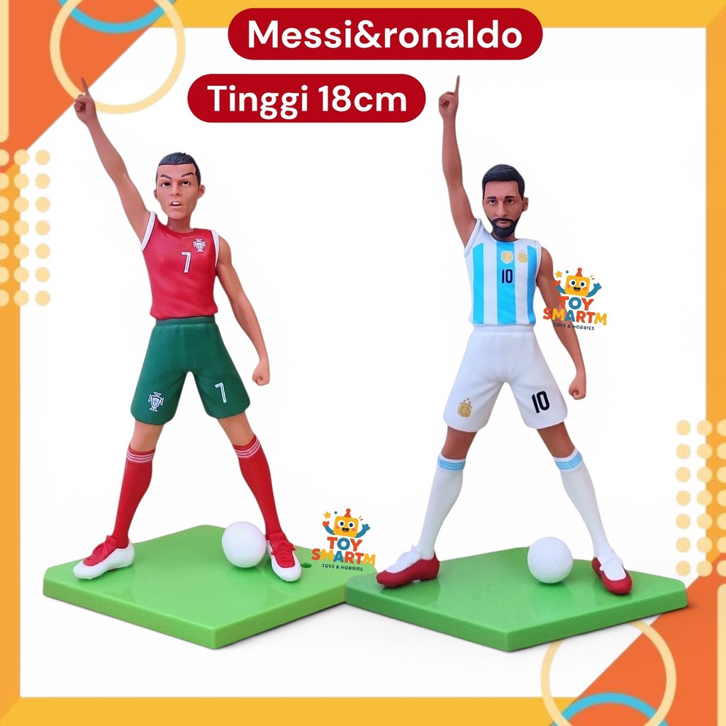 Action Figure Cristiano Ronaldo Lionel Messi Pajangan Pemain Bola