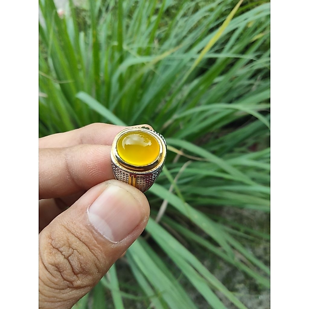 Batu Cincin Cempaka Kuning Chalcedony
