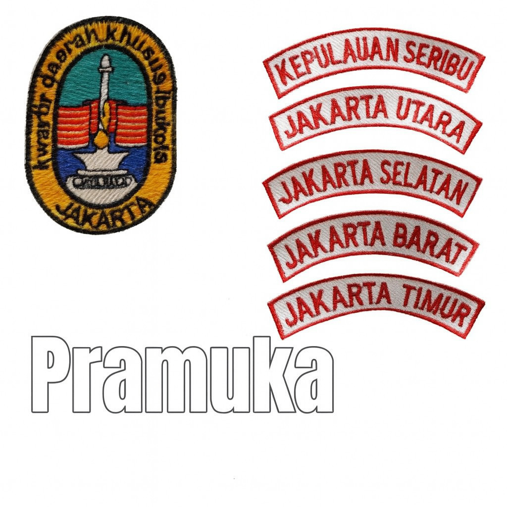 Bet Badge KWARDA KWARCAB PRAMUKA DKI JAKARTA / Badge Pramuka DKI Jakarta KBR JAYA SERAGAM
