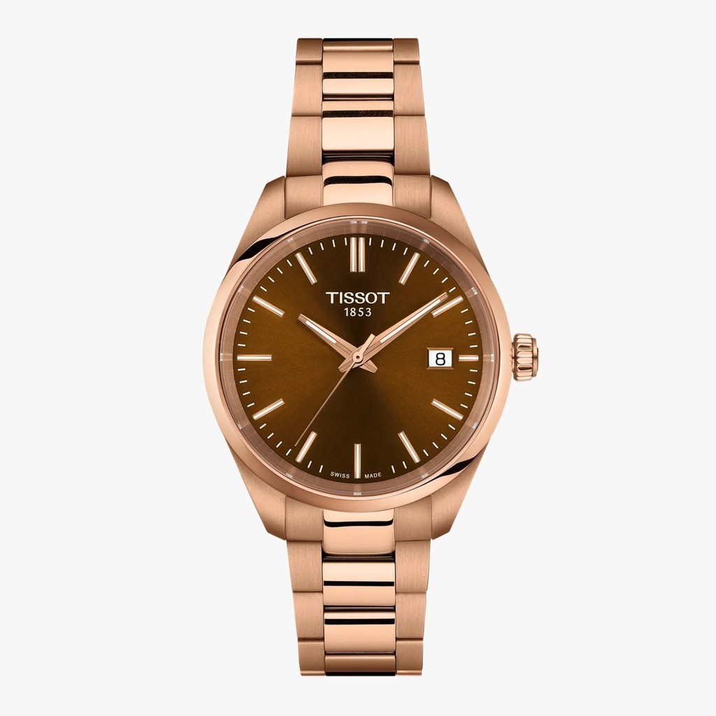 Tissot PR 100 34mm Brown Dial Jam Tangan Wanita T1502103329100