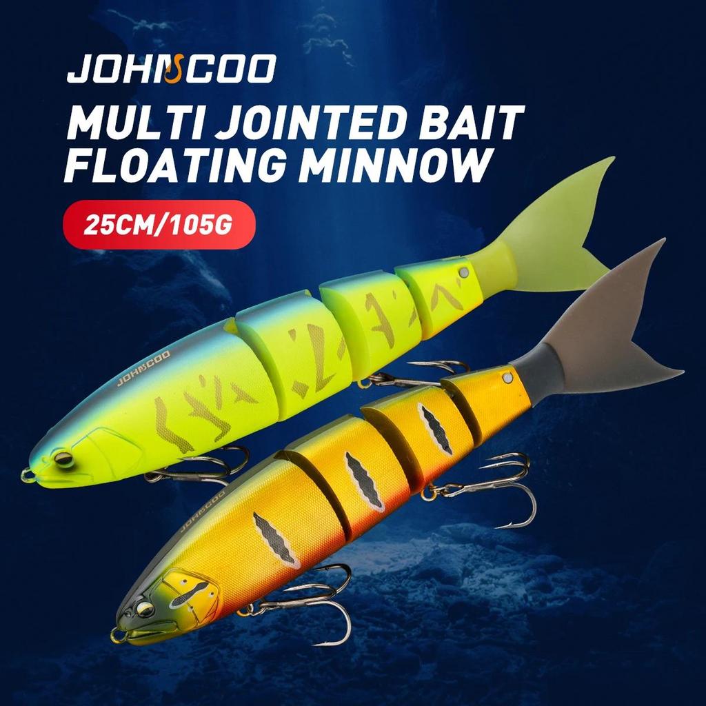 Johncoo 4 sections Swimming Fishing lure Jointed Fishing Lure Predators Bait 25cm 105g Floating lure