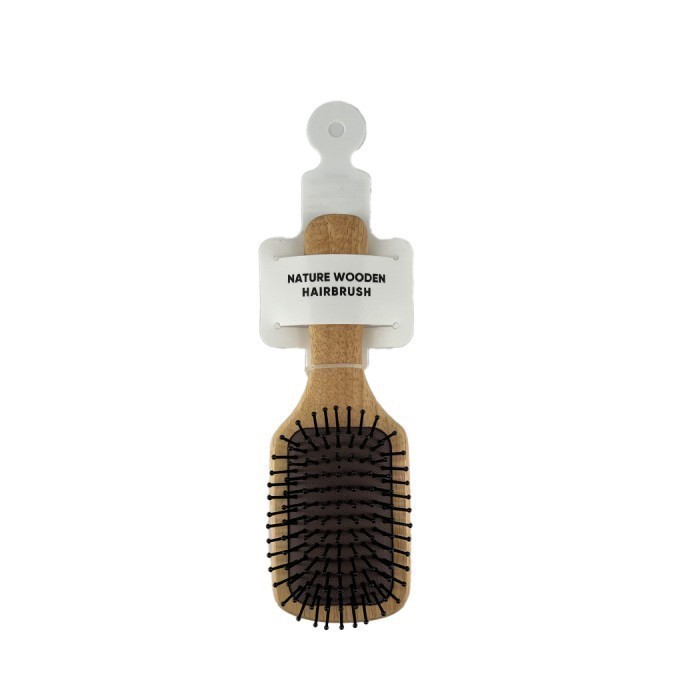 ONLINE MINISO Quadrate Wooden Paddle Hairbrush Sisir Miniso Sisir Rambut Anti Kusut Sisir Kayu