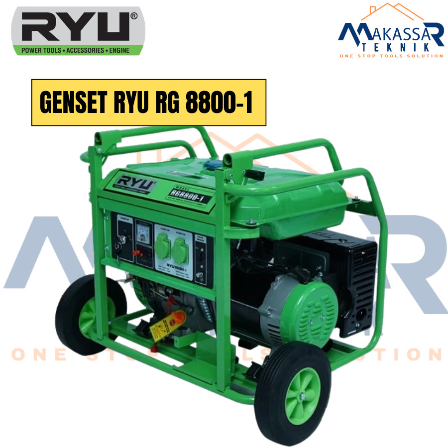 RYU Genset RG 8800-1 7000 Watt Mesin Generator Bensin Portable 4 Tak