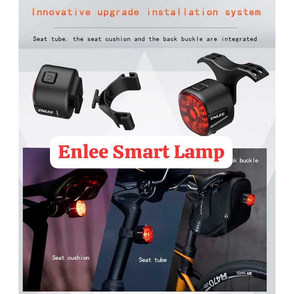 Foto Enlee Lampu Belakang Sepeda Smart Tail light Automatic LED USB Rechargeable Bisa Di Cas Charger