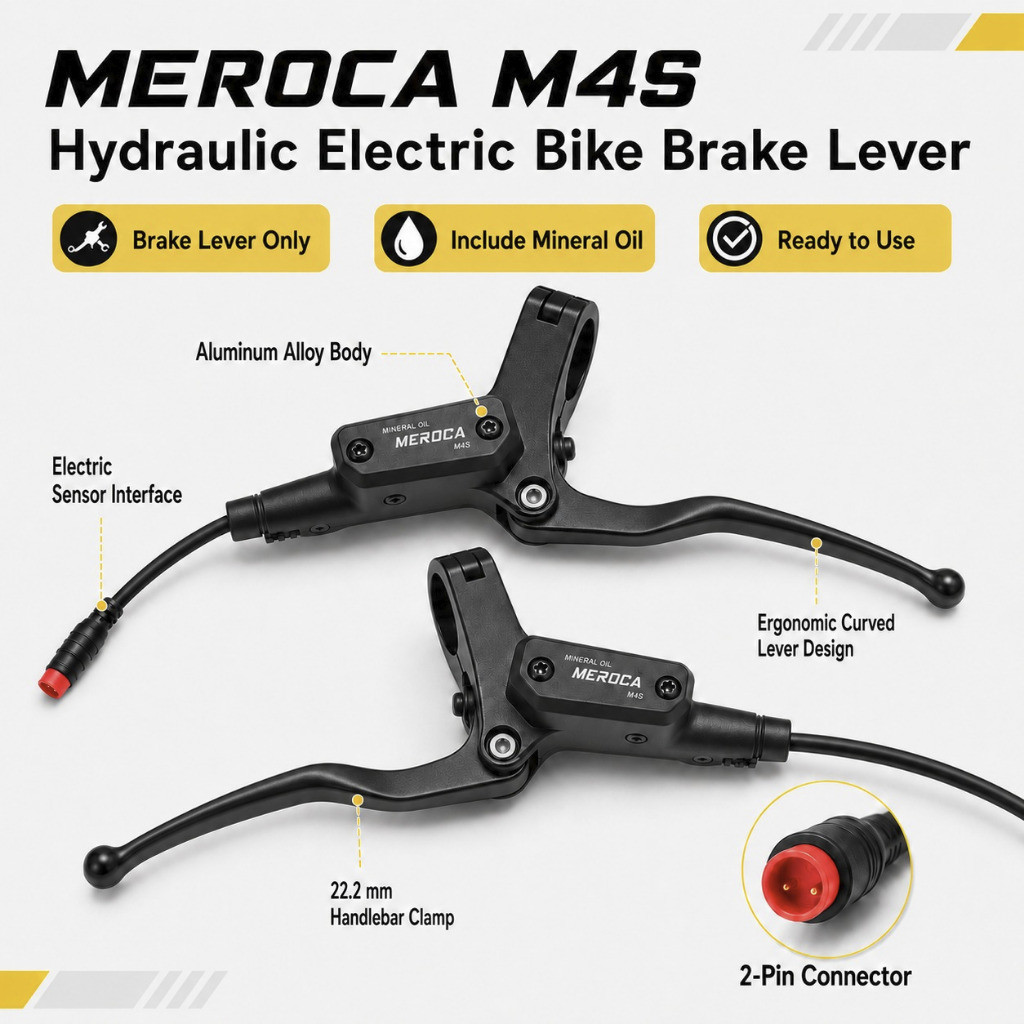 Foto Meroca Brake Lever Hydraulic M4S Electric Handle Rem Cakram Hidrolis Sepeda Listrik E-bike Scooter Molis